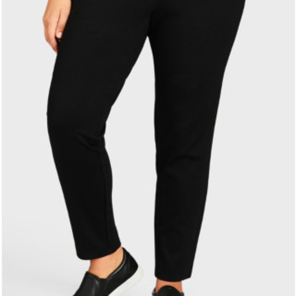 Avenue Black Ponte Knit pull-on pants